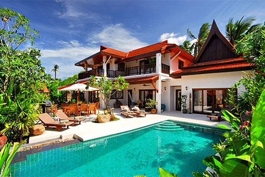 Pool and villa